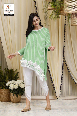 Buy Hunter Green Long Kurti And Cigarette Pants With 3D Floral Embroidery  KALKI Fashion India